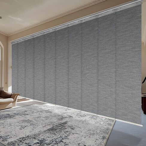 Pine 10-Panel Double Rail Satin Nickel Panel Track Extendable 120"-218" W x 116" H, Panel Width 23.5" in Saudi Arabia