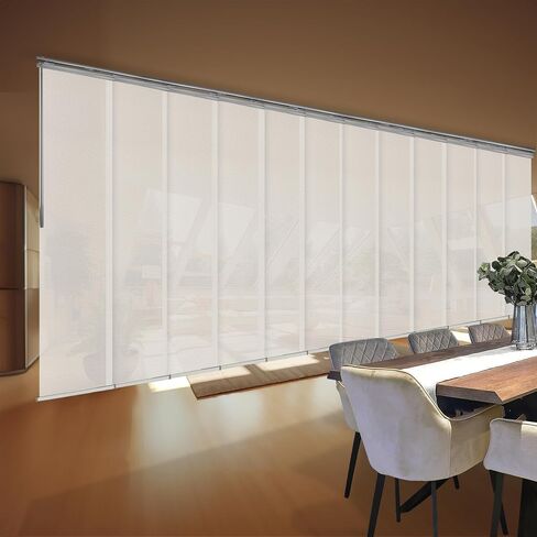 Meshed Tope 12-Panel Double Rail Satin Nickel Panel Track Extendable 140"-260" W x 116" H, Panel Width 23.5" in Saudi Arabia