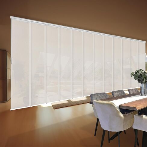 Meshed Tope 12-Panel Double Rail White Panel Track Extendable 140"-260" W x 94" H, Panel Width 23.5" in Saudi Arabia