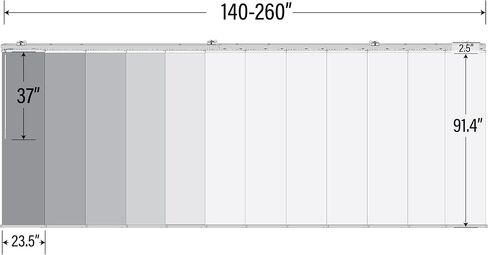 Meshed Tope 12-Panel Double Rail White Panel Track Extendable 140"-260" W x 94" H, Panel Width 23.5" in Saudi Arabia