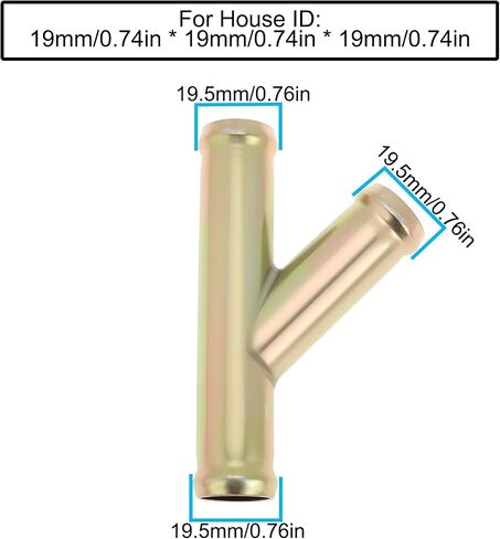 SING F LTD 2Pcs Y Connector Coolant Pipe Fitting Zinc-Coated Adapter for Automotive Cooling System 3/4" 19mm Heater Hose in Saudi Arabia