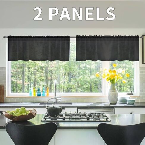 Sheer Burgundy Curtains 36 inches Long, 2 Panels Solid Voile Sheer Curtain, Rod Pocket Window Treatment Panels for Bedroom Living Room in Saudi Arabia