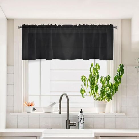 Sheer Burgundy Curtains 36 inches Long, 2 Panels Solid Voile Sheer Curtain, Rod Pocket Window Treatment Panels for Bedroom Living Room in Saudi Arabia
