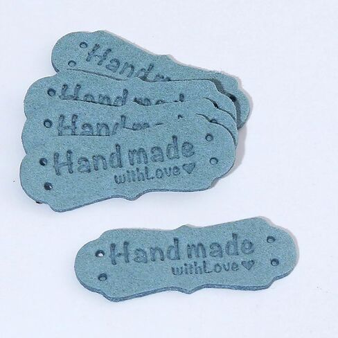 50Pcs Wholesale Handmade Letter Tags Clothing Labels Rectangle Hand Made PU Tags DIY Sewing Bags Hat Scarf Gift Decor in Saudi Arabia