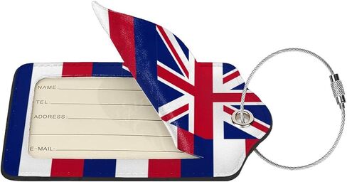 Philippine Flag and American Flag 2-Pack Leather Luggage Tag Set, Travel Luggage Tags with Privacy Id Label, Stainless Steel Ring and Address Card for Men and Women Travel in Kuwait