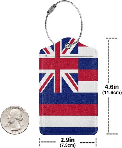 Philippine Flag and American Flag 2-Pack Leather Luggage Tag Set, Travel Luggage Tags with Privacy Id Label, Stainless Steel Ring and Address Card for Men and Women Travel in Kuwait