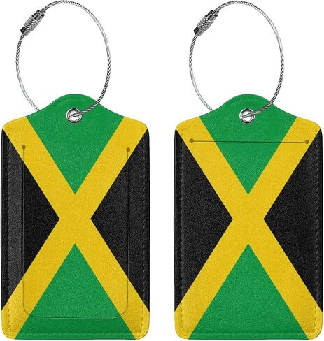 Philippine Flag and American Flag 2-Pack Leather Luggage Tag Set, Travel Luggage Tags with Privacy Id Label, Stainless Steel Ring and Address Card for Men and Women Travel in Kuwait