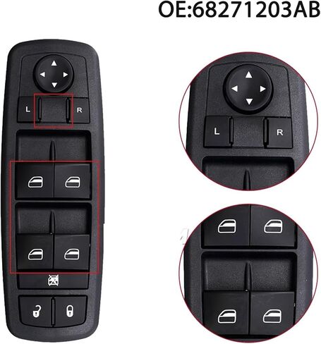 68271203AB Glass Lifter Master Left Driver Window Switch 56046568AC 68271217AA 1Pcs in Saudi Arabia