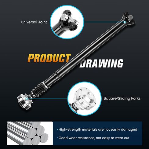 Front Driveshaft Assembly 33.27 "-34.25" Drive Shaft Compatible with Jeep Grand Cherokee 1999-2004 L6 4.0L, AWD/4WD, Automatic Trans, Replace# 65-9767, 659767, 52105884AA in Saudi Arabia