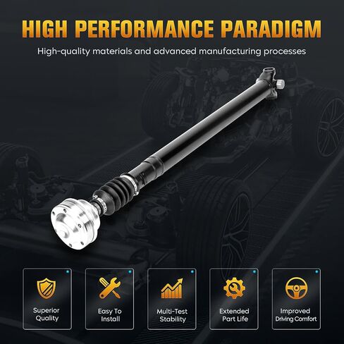 Front Driveshaft Assembly 33.27 "-34.25" Drive Shaft Compatible with Jeep Grand Cherokee 1999-2004 L6 4.0L, AWD/4WD, Automatic Trans, Replace# 65-9767, 659767, 52105884AA in Saudi Arabia