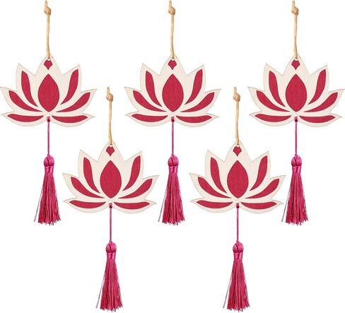 Chunful 10 Sets Lotus Hangings for Diwali Indian Decoration for Home Floral Wall Hangings for Temple Decor Pooja Room Decoration Back Dropper Showpiece for Shivratri Navratri Indian Wedding in Saudi Arabia