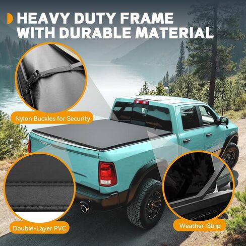 Soft Tri-Fold Truck Bed Tonneau Cover Fit for Toyota Tundra 2022 2023 2024 2025 with Deck Rail System (Excl. Trail Edition) 5.5 ft Bed in Saudi Arabia