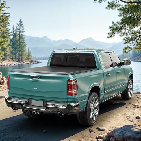 Soft Tri-Fold Truck Bed Tonneau Cover Fit for Toyota Tundra 2022 2023 2024 2025 with Deck Rail System (Excl. Trail Edition) 5.5 ft Bed in Saudi Arabia