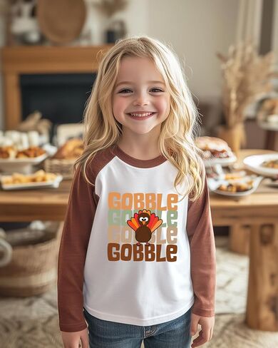 قمصان مضحكة لعيد الشكر للأطفال الصغار والأولاد والبنات تي شيرت برسومات اليقطين التركي ملابس علوية من عمر 2-8 سنوات in Kuwait