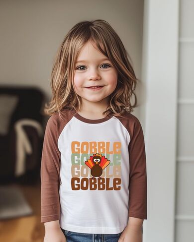 قمصان مضحكة لعيد الشكر للأطفال الصغار والأولاد والبنات تي شيرت برسومات اليقطين التركي ملابس علوية من عمر 2-8 سنوات in Kuwait