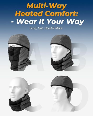 Graphene Heated Balaclava Gifts for Men Women 6000 mAh Battery Packs Intelligent Winter Cold Weather Gift in Kuwait