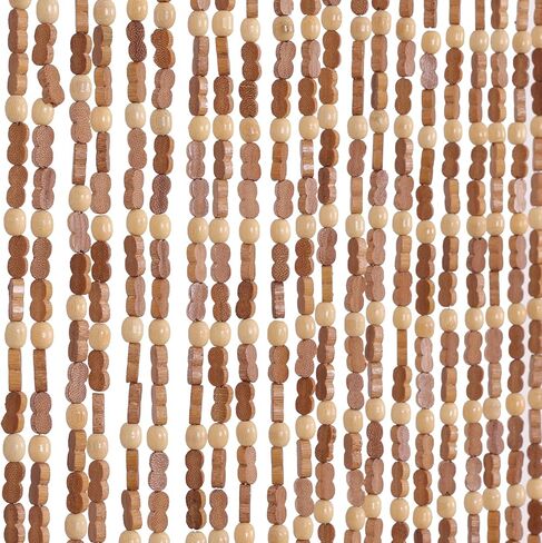 ستارة باب مطرزة يدويًا للمدخل بوهو معلقة ستارة خرز للباب لخزانة المدخل وغرفة النوم وغرفة المعيشة ومقسم غرفة الهبي الجمالية، 35.5 × 75 بوصة بني in Kuwait