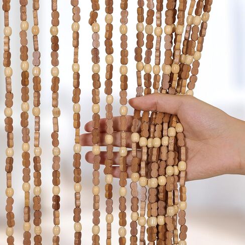 ستارة باب مطرزة يدويًا للمدخل بوهو معلقة ستارة خرز للباب لخزانة المدخل وغرفة النوم وغرفة المعيشة ومقسم غرفة الهبي الجمالية، 35.5 × 75 بوصة بني in Kuwait