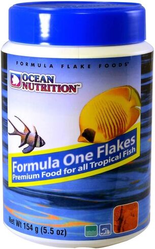 Ocean Nutrition Formula 1 Flake Fish Food 1.2 Ounces (34 Grams) Jar | Saltwater Marine Aquarium Flakes Food for Reef Aquariums | Angelfish Clownfish Damsels Gobies Crabs Shrimp Corals in Kuwait