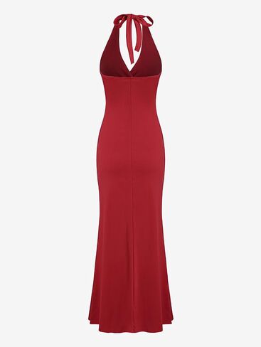 Womens Sexy Deep V Neck High Slit Maxi Dress Halter Tie Backless Formal Evening Party Date Night Infinity Dresses 2026 in Saudi Arabia