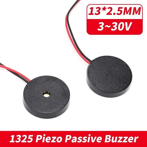 10PCS 1325 4000Hz Passive Buzzer with Wire Piezoelectric Speaker 13MM 13 * 2.5MM 13x2.5mm 30V Low Power Consumption Electronic DIY in Kuwait