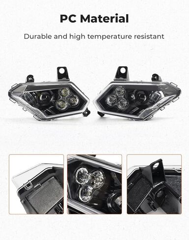 KEMIMOTO X3 LED المصابيح الأمامية لتجميع المصابيح الأمامية، مصباح الرأس الأيمن الأيسر عالي/منخفض الشعاع متوافق مع Can Am Maverick X3 Max XDS XRS R Turbo DPS 2017-2025، استبدل 710004658 710004659 in Kuwait