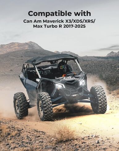 KEMIMOTO X3 LED المصابيح الأمامية لتجميع المصابيح الأمامية، مصباح الرأس الأيمن الأيسر عالي/منخفض الشعاع متوافق مع Can Am Maverick X3 Max XDS XRS R Turbo DPS 2017-2025، استبدل 710004658 710004659 in Kuwait