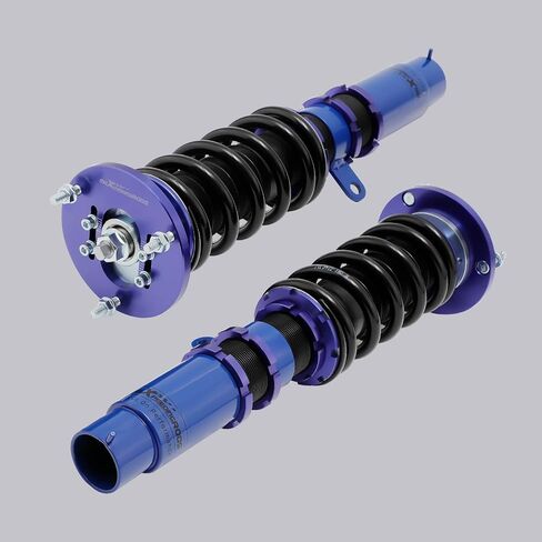 maxpeedingrods Coilovers لسيارات BMW E46 1998-2006 316i 318d 320i، 323i 325i 328i 330i، طقم تعليق كويلوفيرز قابل للتعديل للارتفاع، دعامات ممتصة للصدمات محددة مسبقًا، طقم خفض أزرق in Saudi Arabia