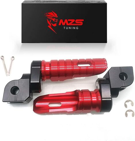MZS Motorcycle Foot Pegs, Adjustable Front Footpegs Rider Footrest Rest Pedal CNC Red Compatible with GROM Monkey CBR 600 F2 F3 F4 F4I CBR600RR CBR650F CBR650R CBR1000RR CBR1100XX VFR800 VFR1200F in Saudi Arabia