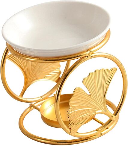 Modern Essential Oil Burner Furnace Decoration, Tealight Candle Holder, Wax Melt Burner, for Home, Living Room, SPA, Office, Aureate in Saudi Arabia