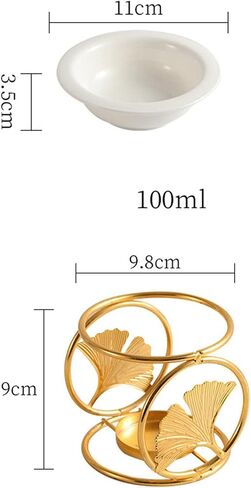 Modern Essential Oil Burner Furnace Decoration, Tealight Candle Holder, Wax Melt Burner, for Home, Living Room, SPA, Office, Aureate in Saudi Arabia