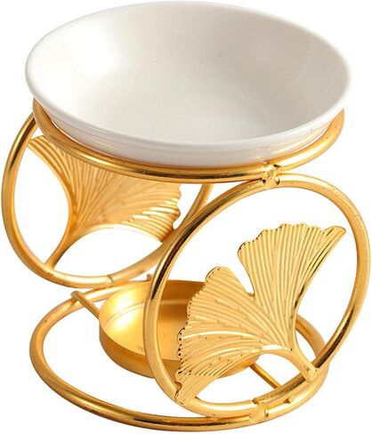 Modern Essential Oil Burner Furnace Decoration, Tealight Candle Holder, Wax Melt Burner, for Home, Living Room, SPA, Office, Aureate in Saudi Arabia
