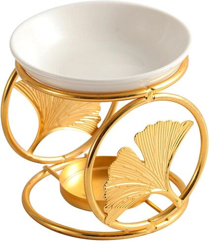 Modern Essential Oil Burner Furnace Decoration, Tealight Candle Holder, Wax Melt Burner, for Home, Living Room, SPA, Office, Aureate in Saudi Arabia