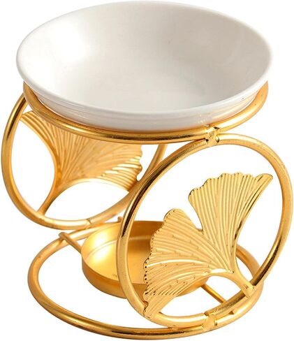 Modern Essential Oil Burner Furnace Decoration, Tealight Candle Holder, Wax Melt Burner, for Home, Living Room, SPA, Office, Aureate in Saudi Arabia