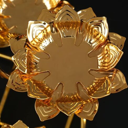 لوتس Tealight شمعة حامل: الشمعدانات المعدنية الرجعية حامل شمع حامل الشمعدان البوذي حامل شمع المعبد حامل شموع النمط الصيني ديكور المعبد البوذي in Kuwait