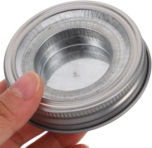 ABOOFAN Set of 4 Mason Jar Tea Light Candle Holder Lid Inserts Stainless Steel Regular Mouth Lids with Inserts for Table Centerpieces Home Decor in Saudi Arabia
