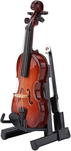 Mini Violin Model, Miniature Violin Model with Stand Case Dollhouse Accessories Mini Musical Instrument Decor Gift in Saudi Arabia