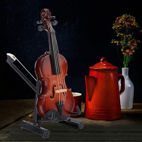Mini Violin Model, Miniature Violin Model with Stand Case Dollhouse Accessories Mini Musical Instrument Decor Gift in Saudi Arabia