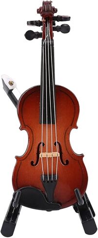 Mini Violin Model, Miniature Violin Model with Stand Case Dollhouse Accessories Mini Musical Instrument Decor Gift in Saudi Arabia
