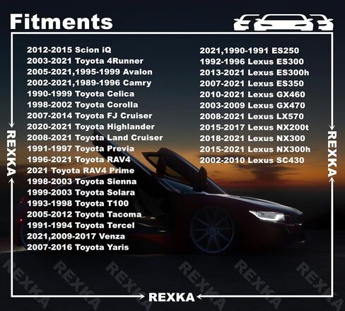 20 مجموعة من Rexka، بطانة الطين، واقي من الطين، بطانة سبلاش شيلد، غطاء مصد الصدمات ومجموعة صامولة جروميت لتويوتا لكزس 90159-60498 90189-06065 90189-A0002 in Saudi Arabia