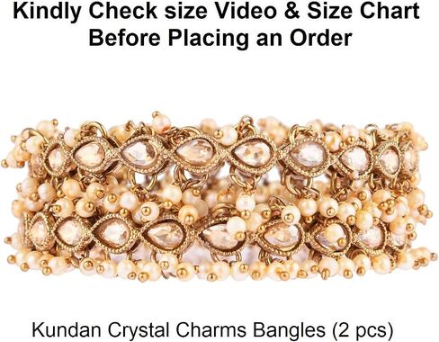 Efulgenz Indian Kundan Bangles Bridal Tear Drop Crystal Bangles with Faux Pearl Charms Beaded Bracelet Set Antique Finish Boho Bohemian Bridal Wedding Jewelry Indian Bangle Set for Women in Saudi Arabia