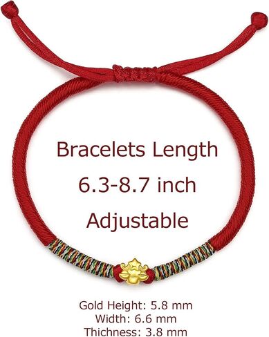 24K Gold Bracelet Zodiac Charm Bracelets Constellation Jewelry Horoscope Sign Red Braided Bracelet Healing Dainty Solid Gold Gifts for Women Men in Saudi Arabia