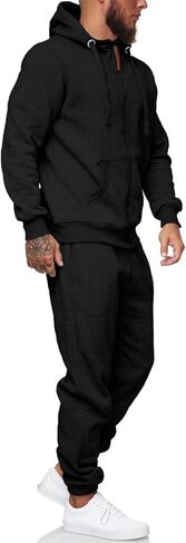 بدلة رياضية بغطاء للرأس للرجال مكونة من قطعتين بدلة رياضية من الصوف غير رسمية طقم بدلات رياضية للركض في الهواء الطلق in Kuwait