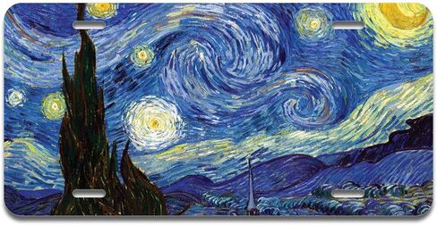 لوحة ترخيص من الألومنيوم Starry Night من SignMission | لوحة ترخيص مقاس 30.48 سم × 15.24 سم تناسب أي سيارة، أو شاحنة، أو سيارات الدفع الرباعي، أو المركبات الترفيهية، أو المقطورة | صنع في الولايات المتحدة الأمريكية in Kuwait