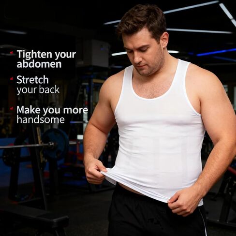 Shaping Tank Men 2.0 Compression Shirt Shapewear Workout Tops Breathable Shaper Vest Abs Abdomen Undershirt in Saudi Arabia