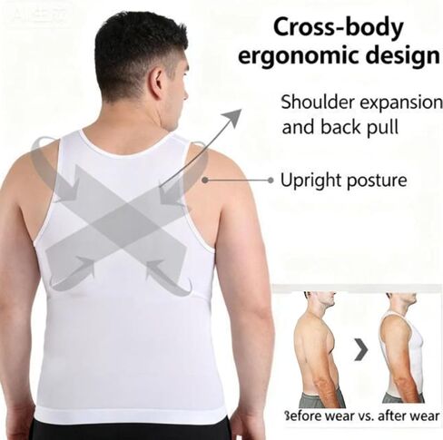Shaping Tank Men 2.0 Compression Shirt Shapewear Workout Tops Breathable Shaper Vest Abs Abdomen Undershirt in Saudi Arabia