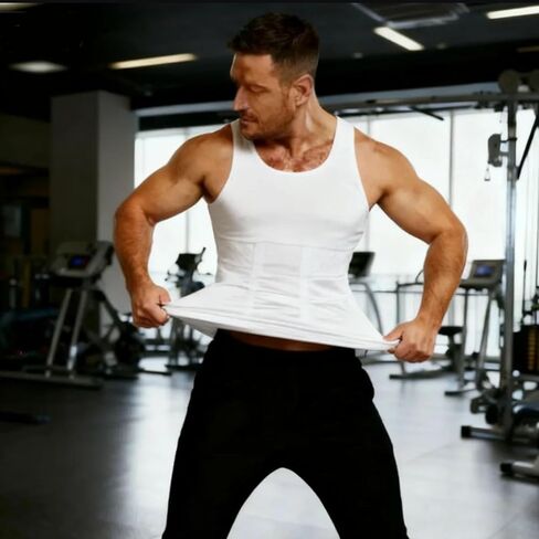 Shaping Tank Men 2.0 Compression Shirt Shapewear Workout Tops Breathable Shaper Vest Abs Abdomen Undershirt in Saudi Arabia