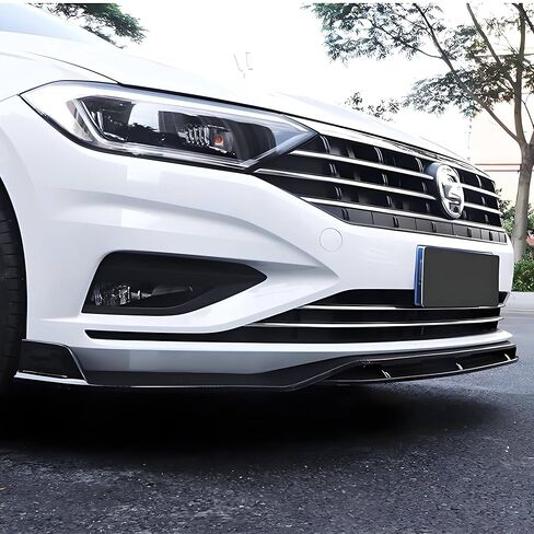المصد الأمامي للشفاه الفاصل سبويلر مناسب لسيارة Volkswagen VW Jetta MK6.5 2015-2018 EX/LX/Touring/Sport أسود لامع 3 قطع ملحقات طقم هيكل الذقن الهوائي in Saudi Arabia