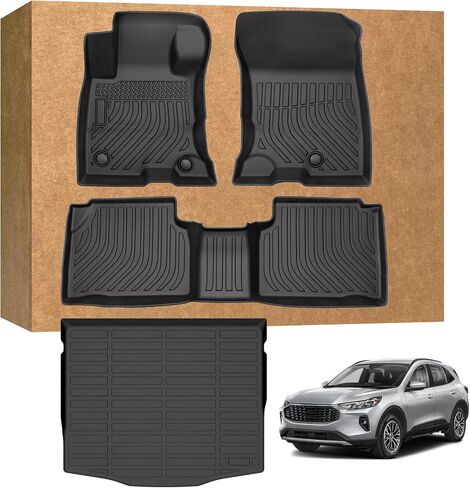 سجادات أرضية وبطانة شحن لسيارة Ford Escape Hybrid & Plug-in Hybrid 2020-2026، TPE مقاومة للماء وغير قابلة للانزلاق وحماية من جميع الأحوال الجوية مخصصة in Saudi Arabia
