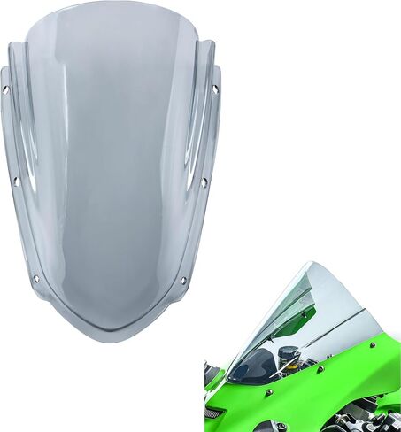 عاكس الزجاج الأمامي للدراجات النارية ذو الفقاعات المزدوجة مناسب للنينجا ZX-10R ZX10R 2021 2022 2023 2024 حاجب شاشة درع الرياح، أسود in Kuwait
